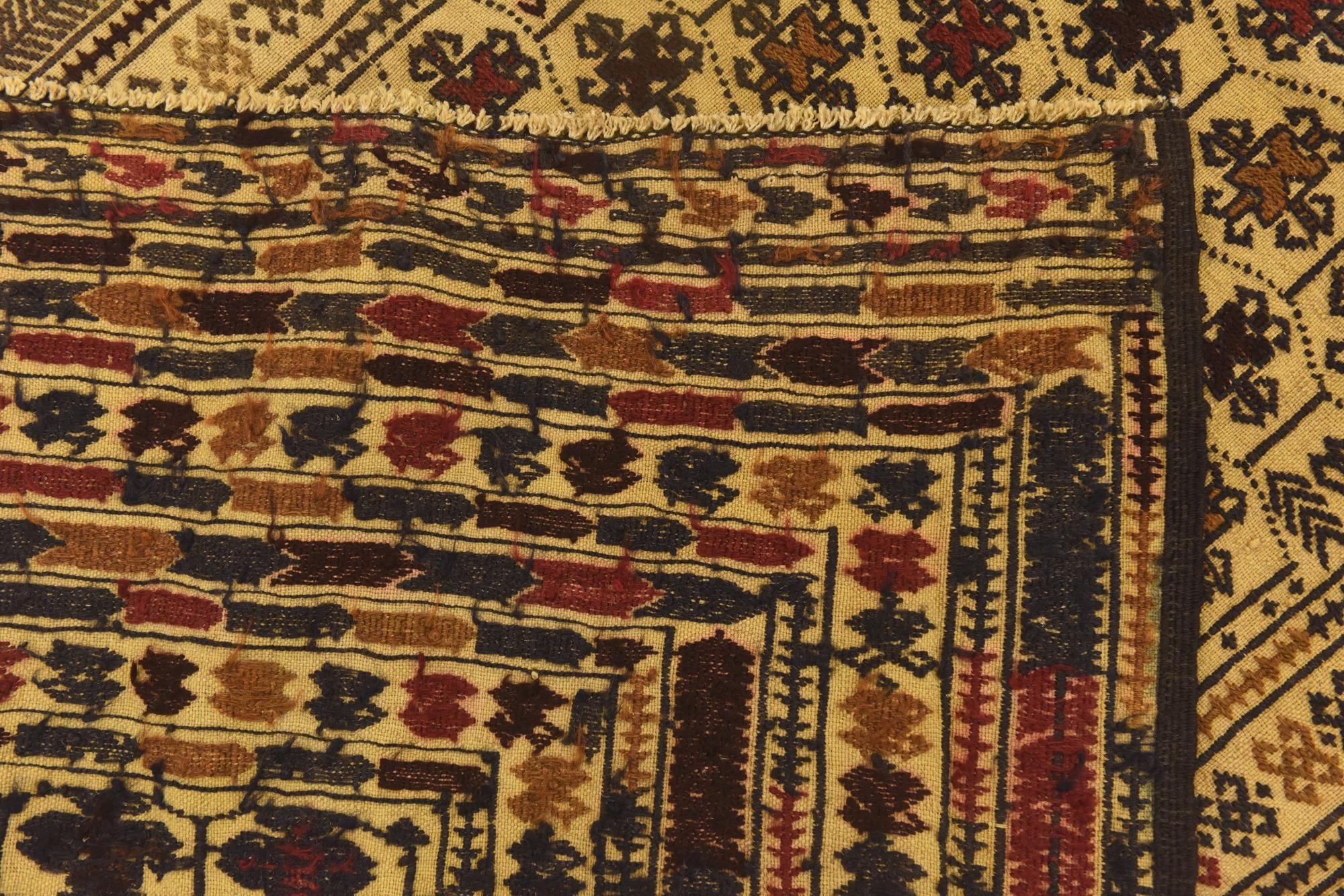 4' x 6' 3 Hand Knotted Sumak Wool Rug