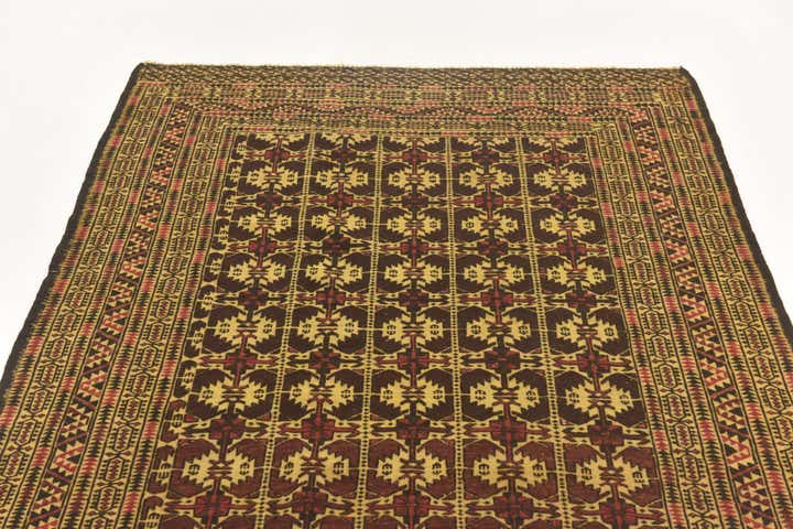 4' 2 x 6' 5 Hand Knotted Sumak Wool Rug