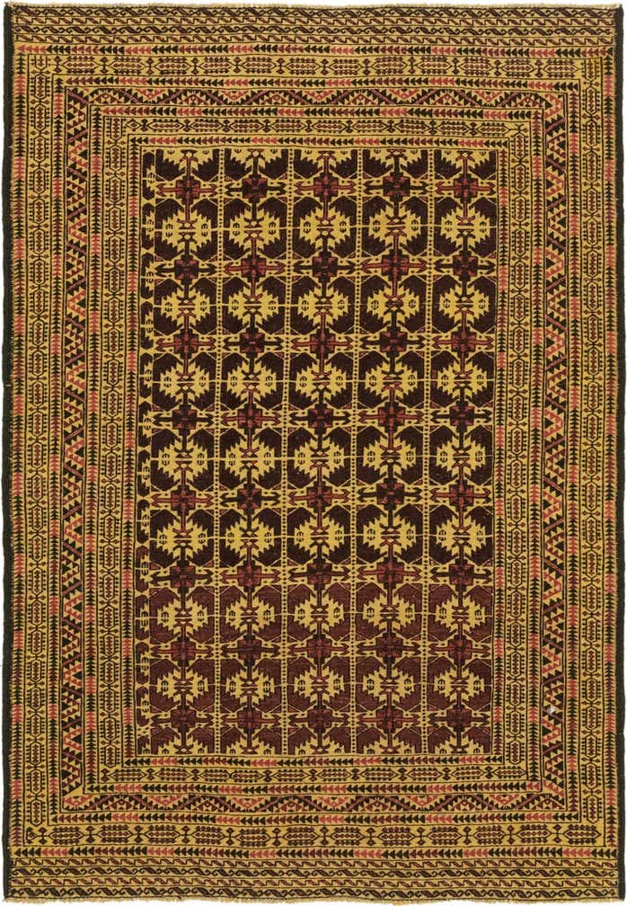 4' 2 x 6' 5 Hand Knotted Sumak Wool Rug