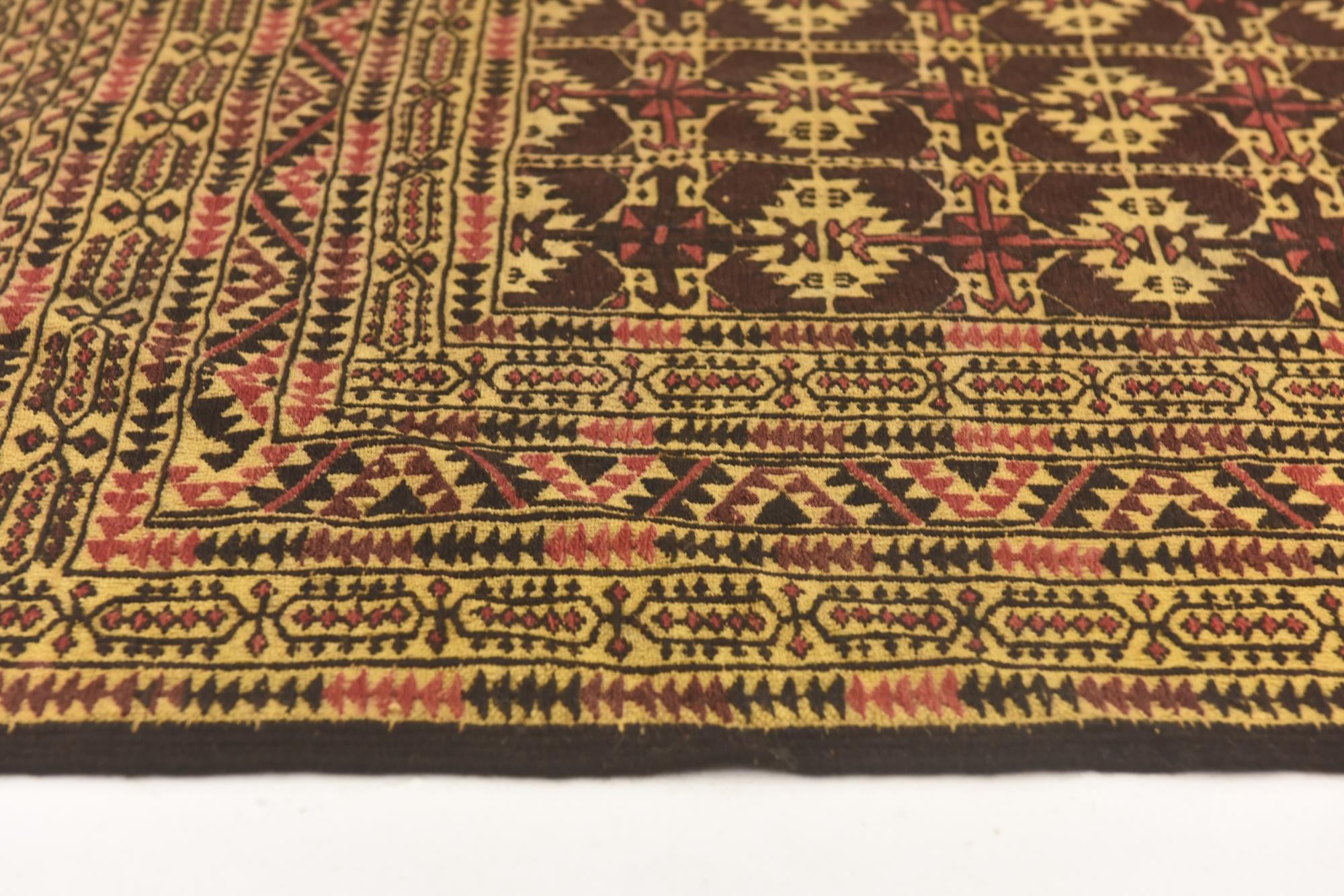 4' 3 x 6' 5 Hand Knotted Sumak Wool Rug