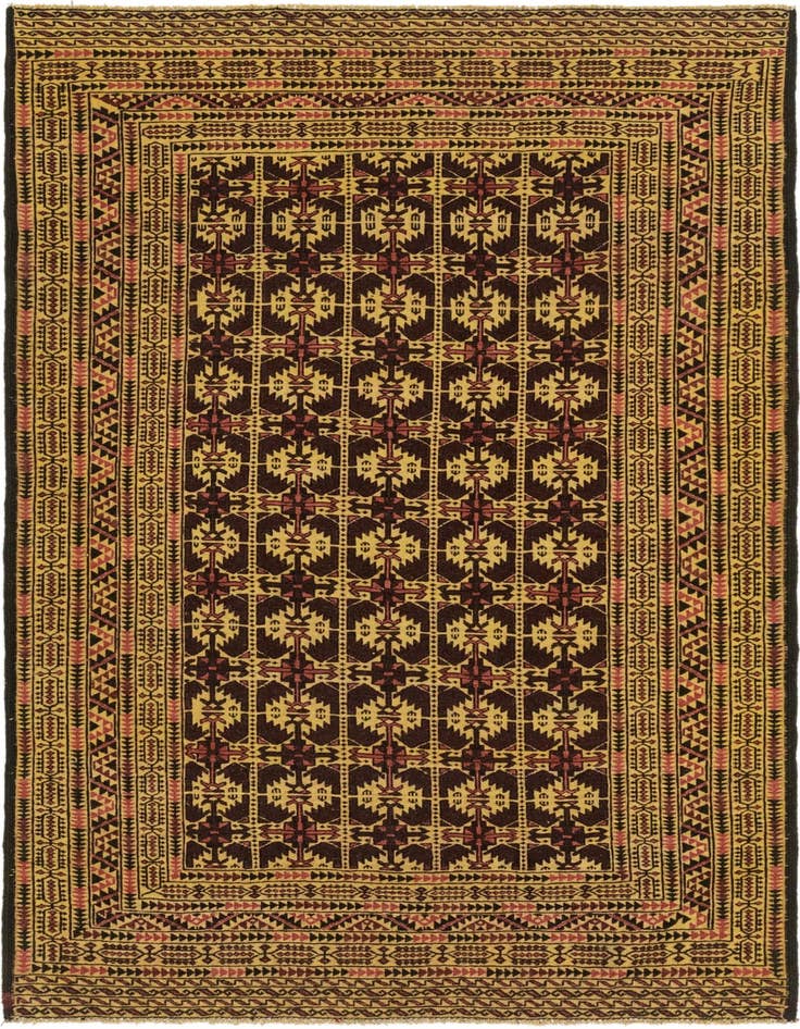 Detail image of 4' 3 x 6' 5 Hand Knotted Sumak Wool Rug