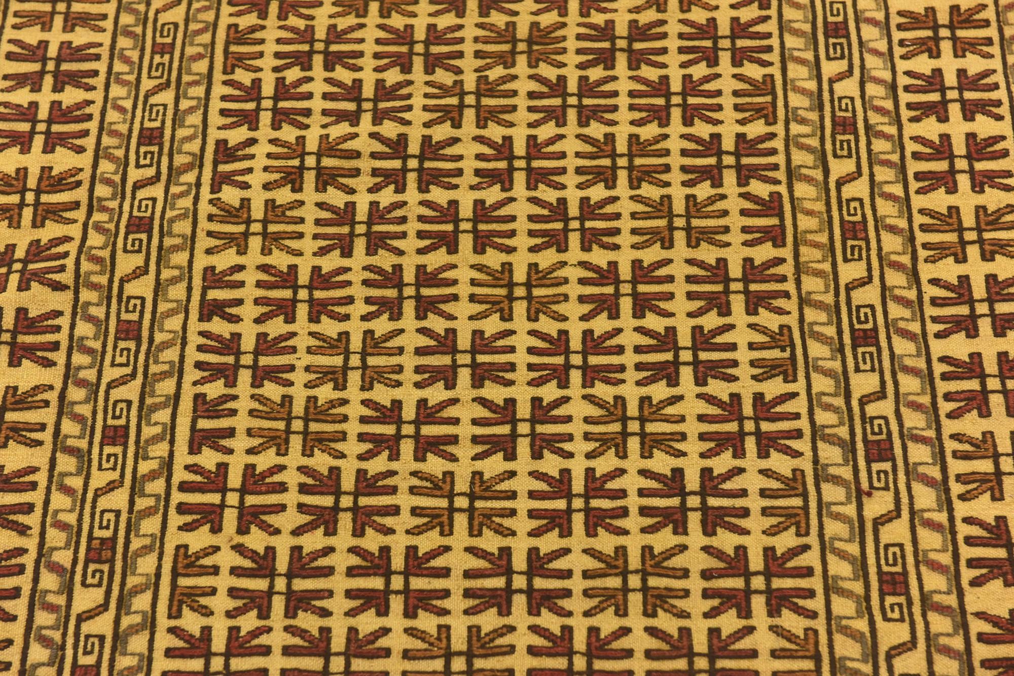4' x 6' 3 Hand Knotted Sumak Wool Rug