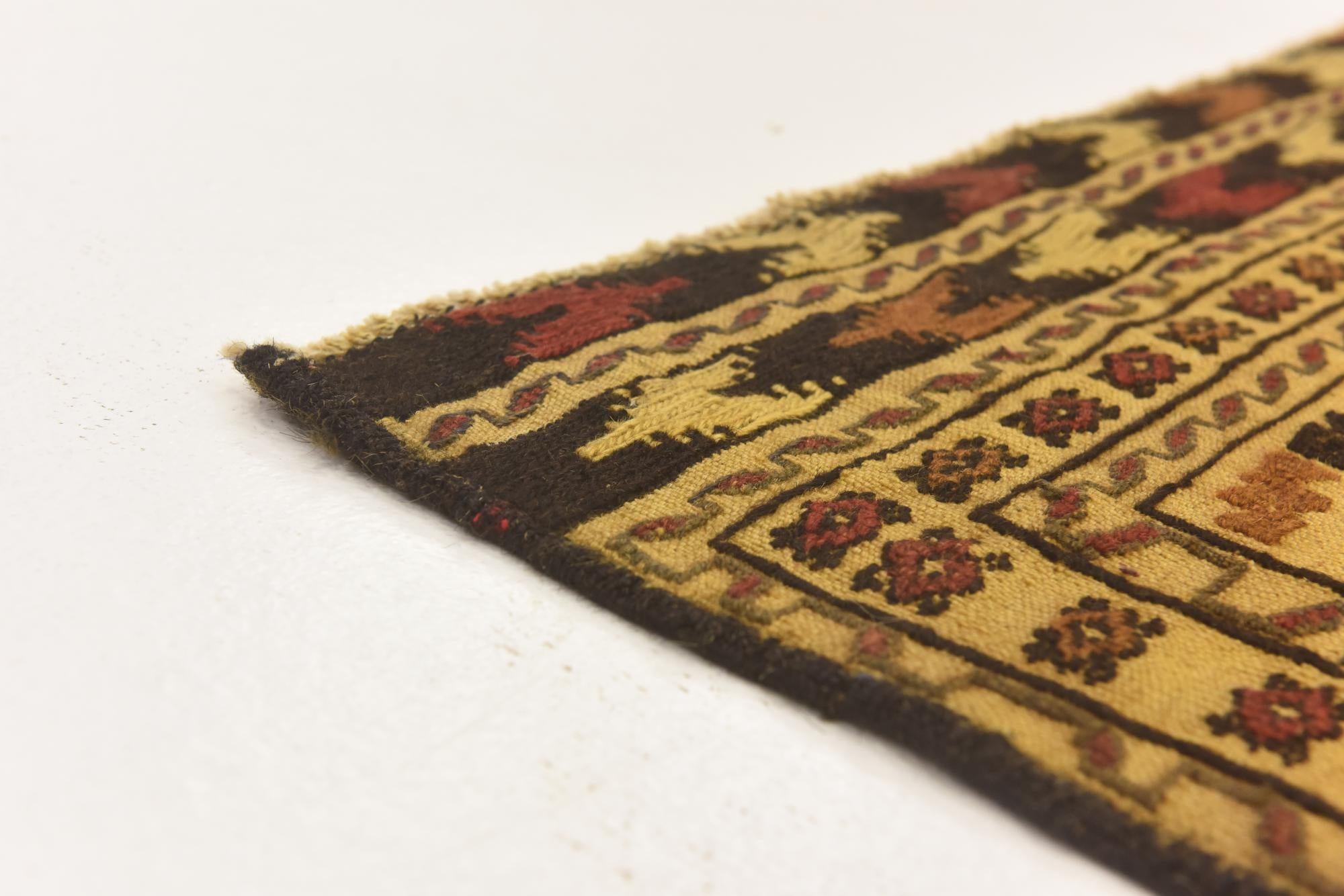 4' x 6' 3 Hand Knotted Sumak Wool Rug
