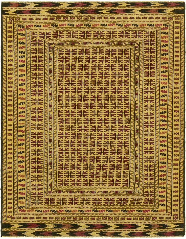 Detail image of 4' x 6' 3 Hand Knotted Sumak Wool Rug