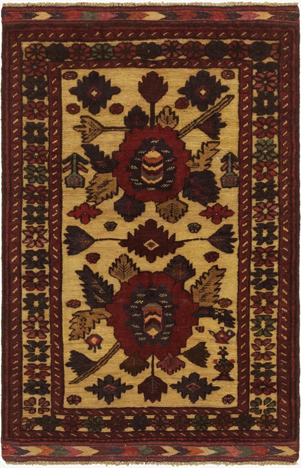 2' 10 x 4' 6  Hand Knotted Sumak Wool Rug