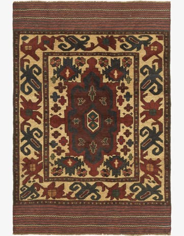 3' 10 x 6' Hand Knotted Sumak Wool Rug