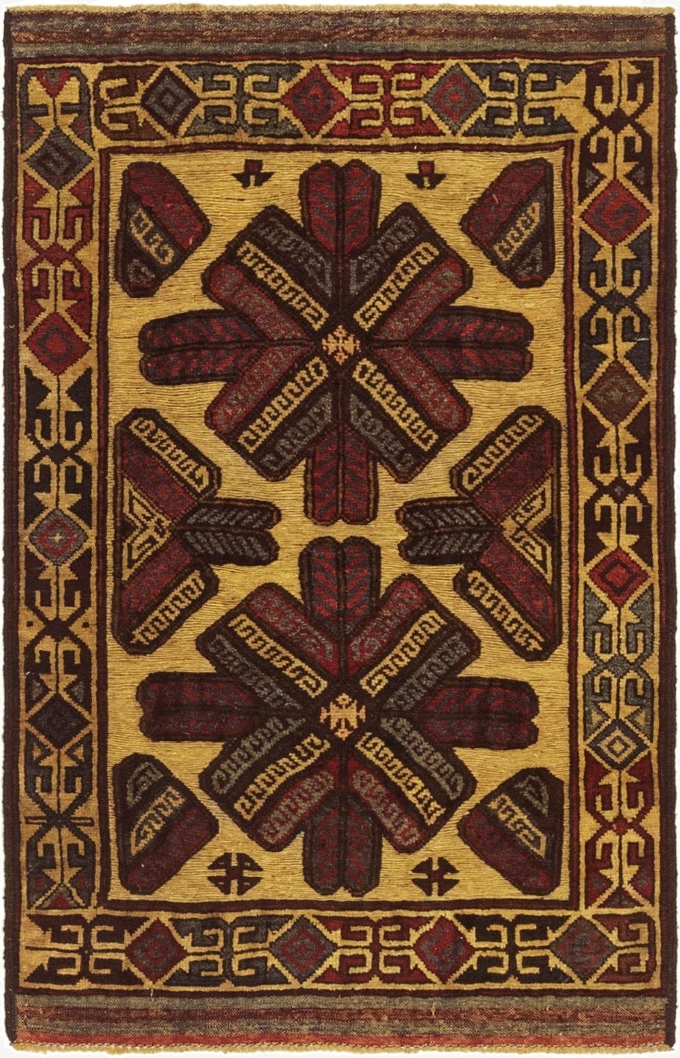 2' 9 x 4' 5  Hand Knotted Sumak Wool Rug
