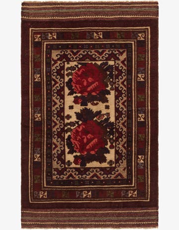 3' 10 x 6' 8 Hand Knotted Sumak Wool Rug