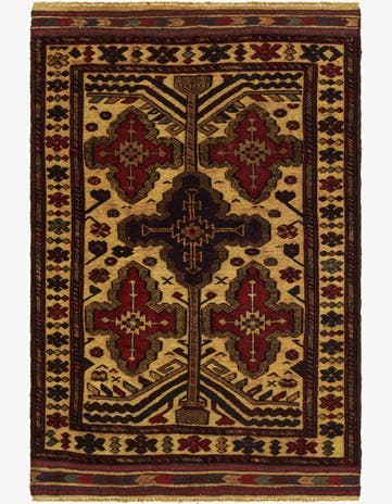 2' 8 x 4' 3 Hand Knotted Sumak Wool Rug