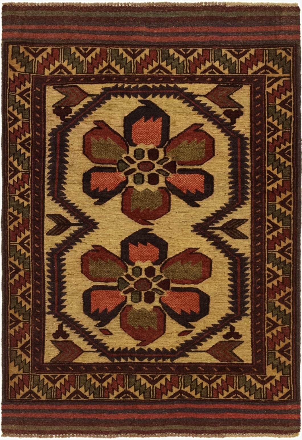 3' x 4' 5  Hand Knotted Sumak Wool Rug