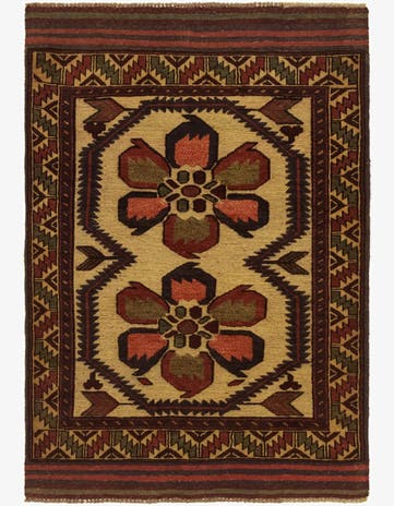3' x 4' 5 Hand Knotted Sumak Wool Rug