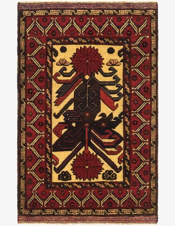 3' x 4' 7 Hand Knotted Sumak Wool Rug