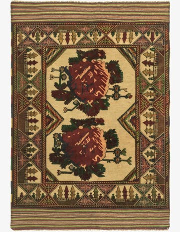 4' 2 x 6' Hand Knotted Sumak Wool Rug