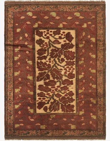 4' x 5' 9 Hand Knotted Sumak Wool Rug