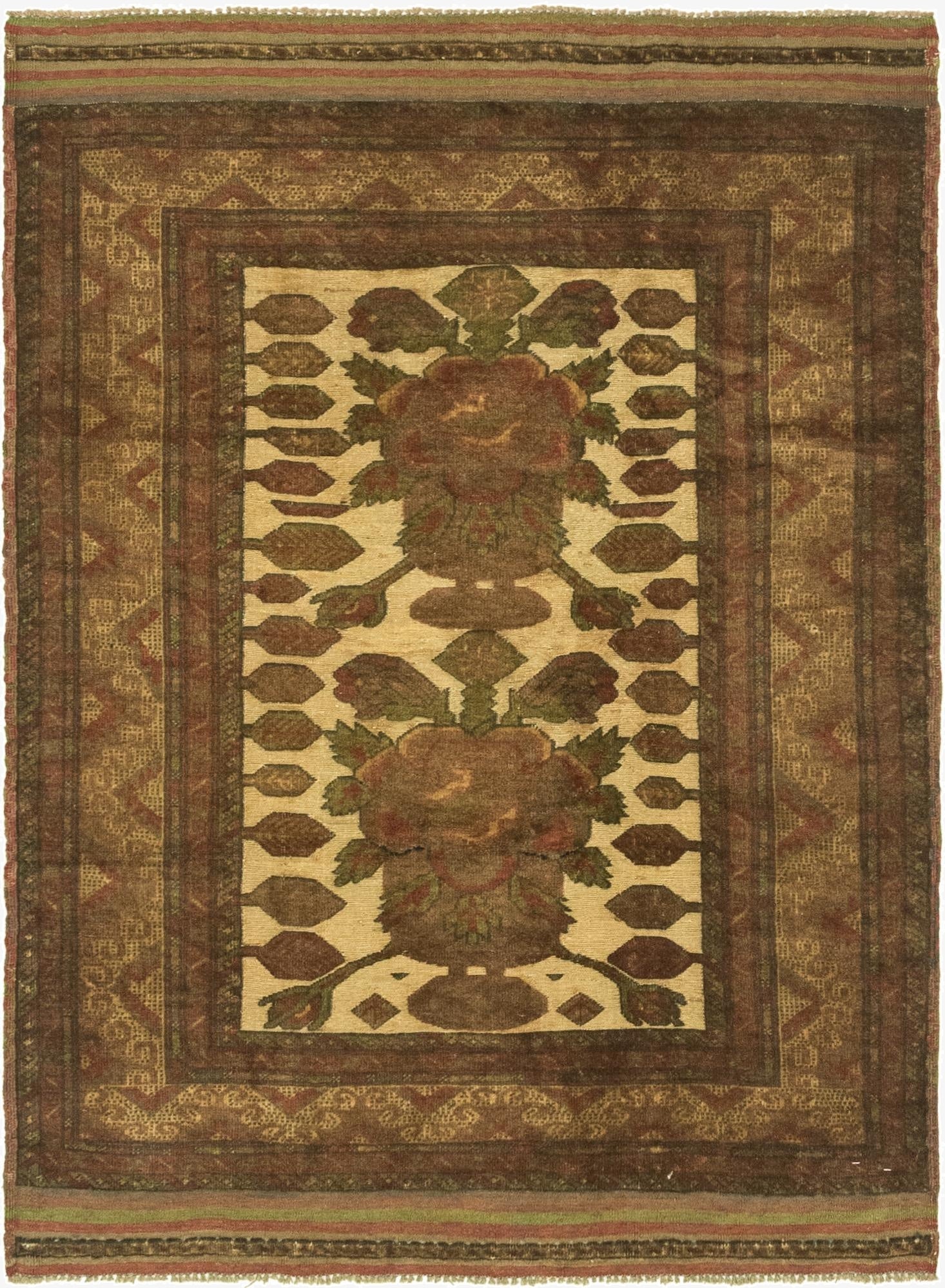 4' x 5' 10  Hand Knotted Sumak Wool Rug