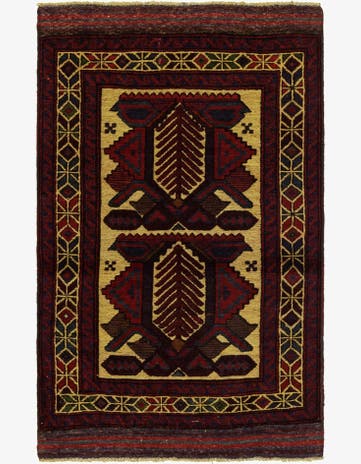 2' 7 x 4' 5 Hand Knotted Sumak Wool Rug