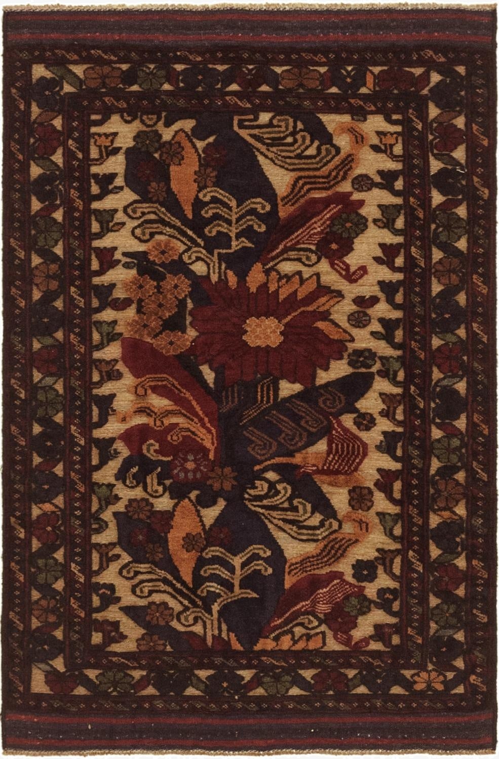 2' 10 x 4' 4  Hand Knotted Sumak Wool Rug