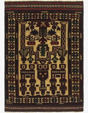 2' 10 x 4' Hand Knotted Sumak Wool Rug