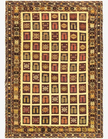 4' 6 x 6' 6 Hand Knotted Sumak Wool Rug