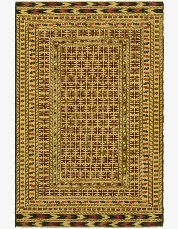 4' x 6' 3 Hand Knotted Sumak Wool Rug
