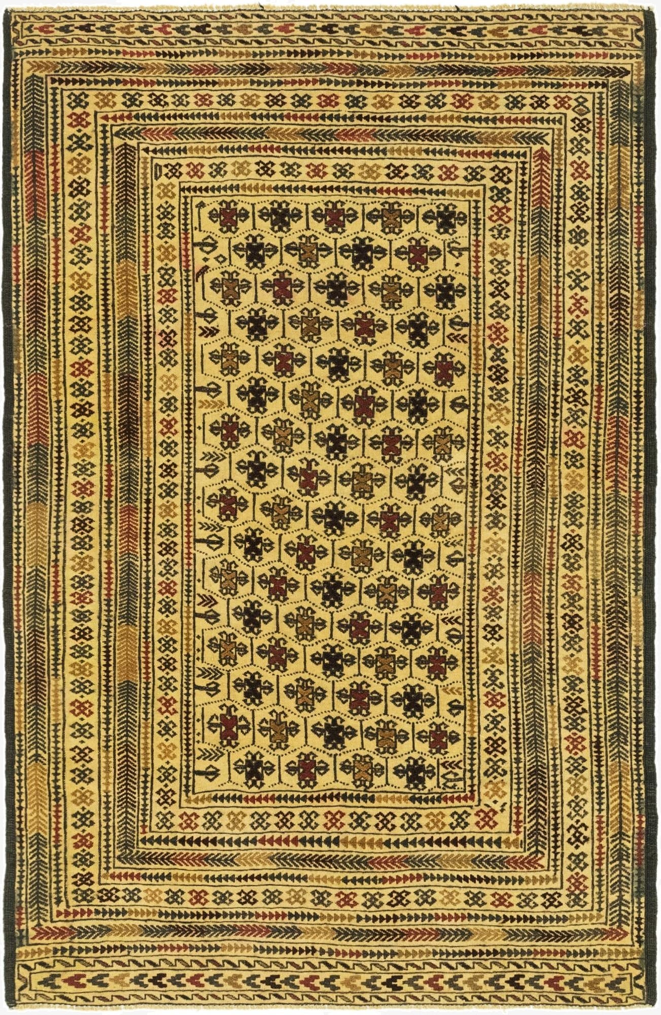 4' x 6' 3  Hand Knotted Sumak Wool Rug