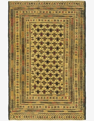 4' x 6' 3 Hand Knotted Sumak Wool Rug