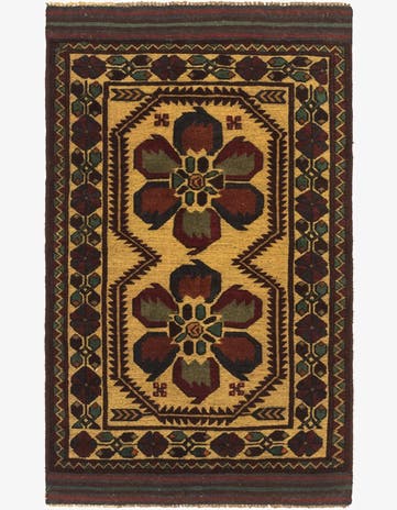 3' x 4' 10 Hand Knotted Sumak Wool Rug
