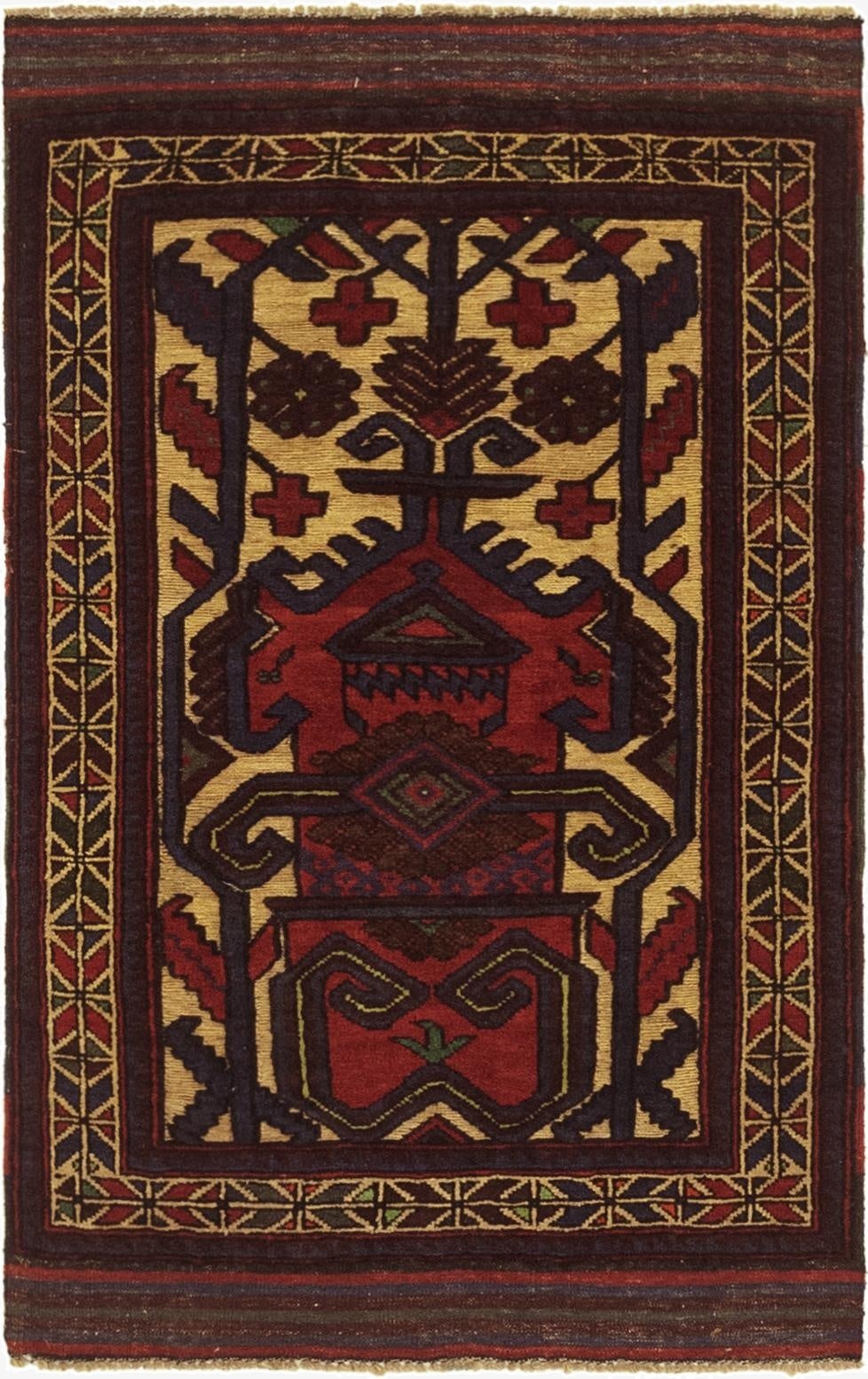 2' 9 x 4' 6  Hand Knotted Sumak Wool Rug