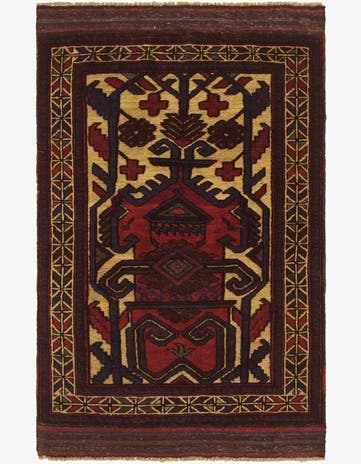 2' 9 x 4' 6 Hand Knotted Sumak Wool Rug