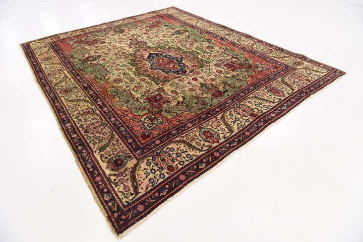 8' 2 x 9' 7 Hand Knotted Tabriz Persian Wool Rug