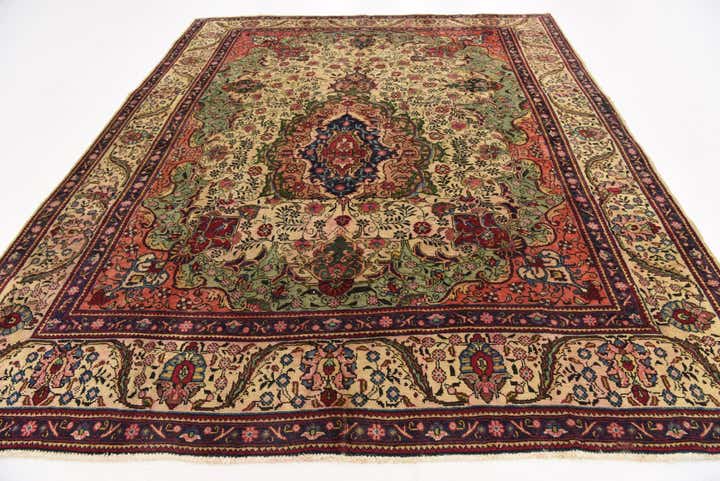 8' 2 x 9' 7 Hand Knotted Tabriz Persian Wool Rug