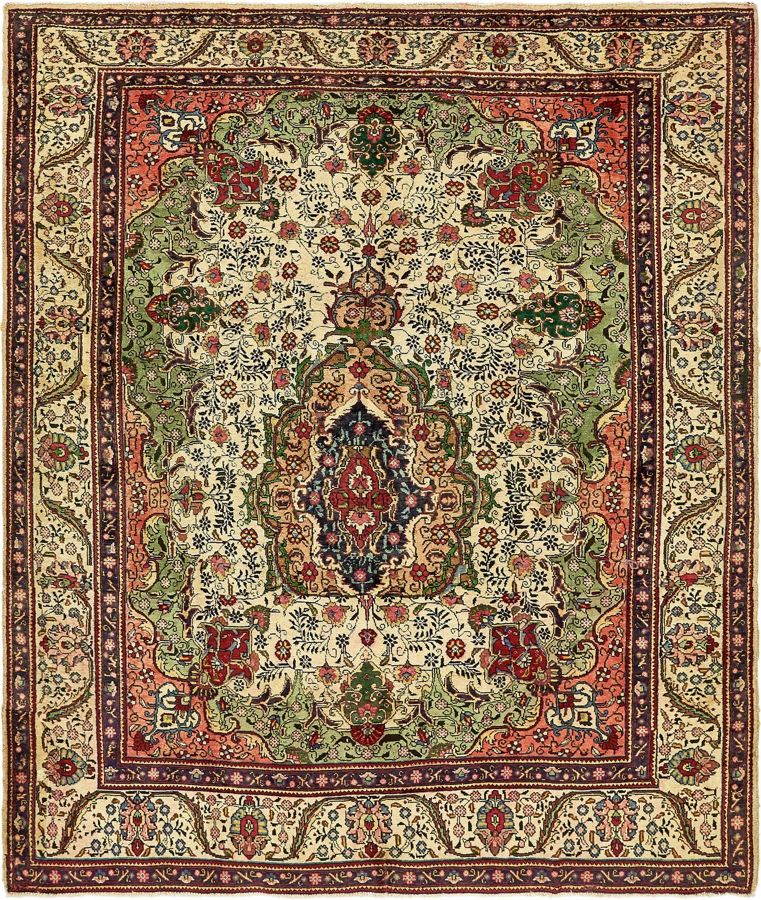 8' 2 x 9' 7 Hand Knotted Tabriz Persian Wool Rug