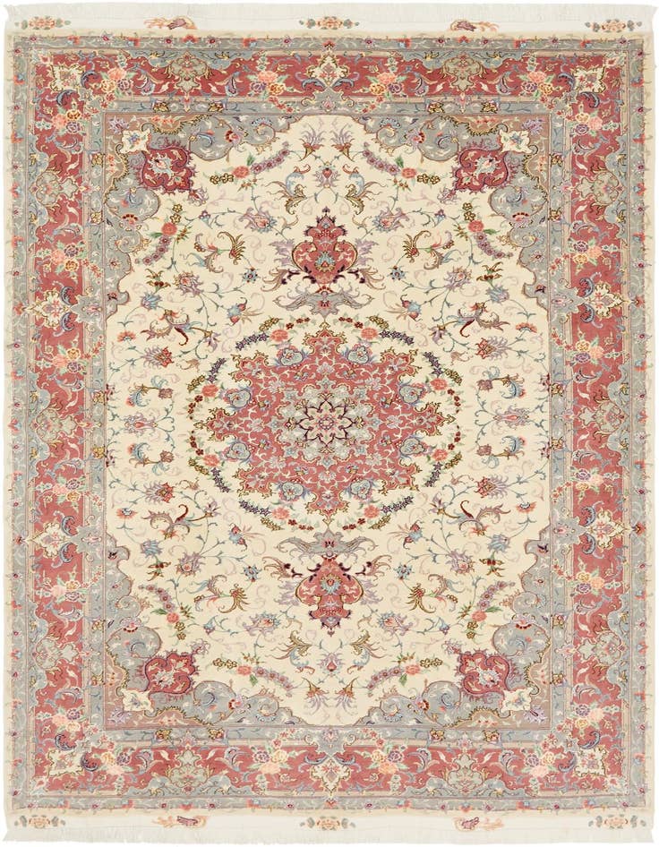 Detail image of 6' 8 x 9' 8 Hand Knotted Tabriz Persian Rug