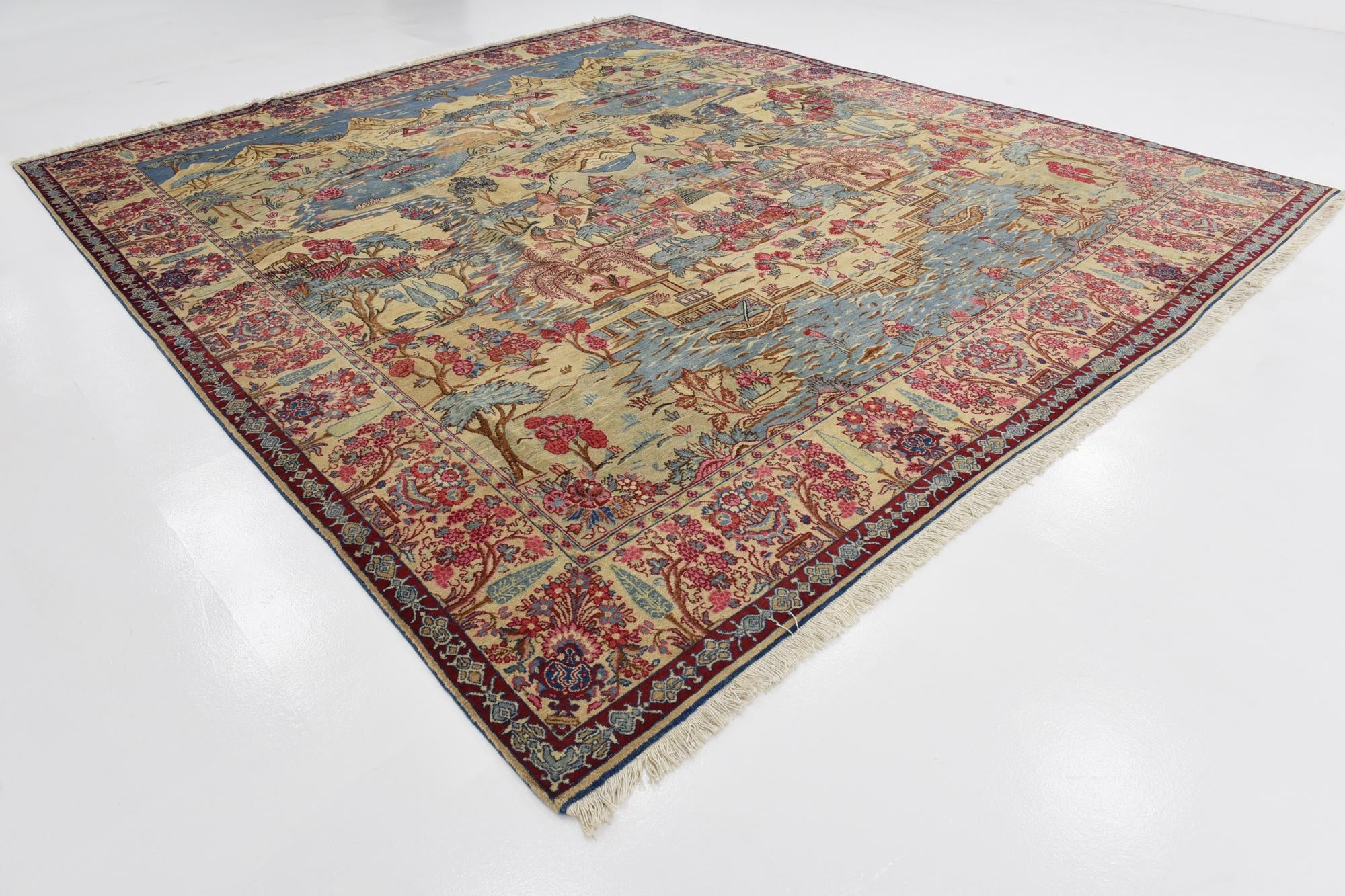11' x 12' 7 Hand Knotted Tabriz Persian Wool Rug
