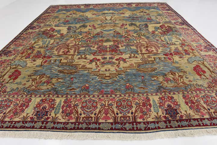 11' x 12' 7 Hand Knotted Tabriz Persian Wool Rug