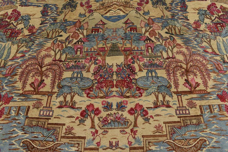 Detail image of 11' x 12' 7 Hand Knotted Tabriz Persian Wool Rug