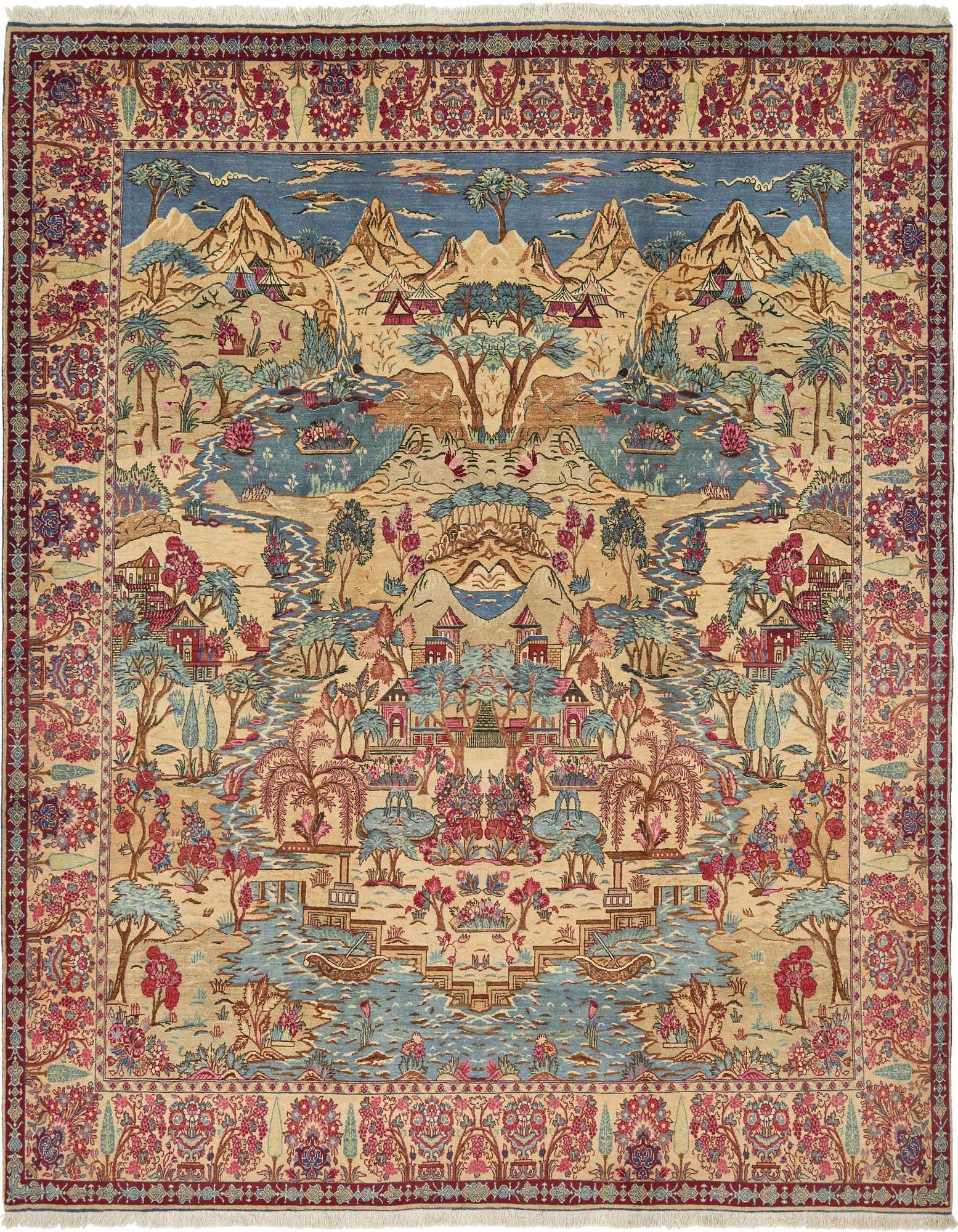 11' x 12' 7 Hand Knotted Tabriz Persian Wool Rug
