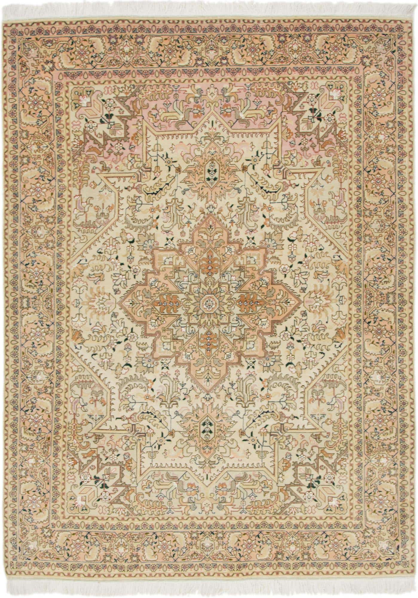 5' x 6' 8 Hand Knotted Tabriz Persian Rug