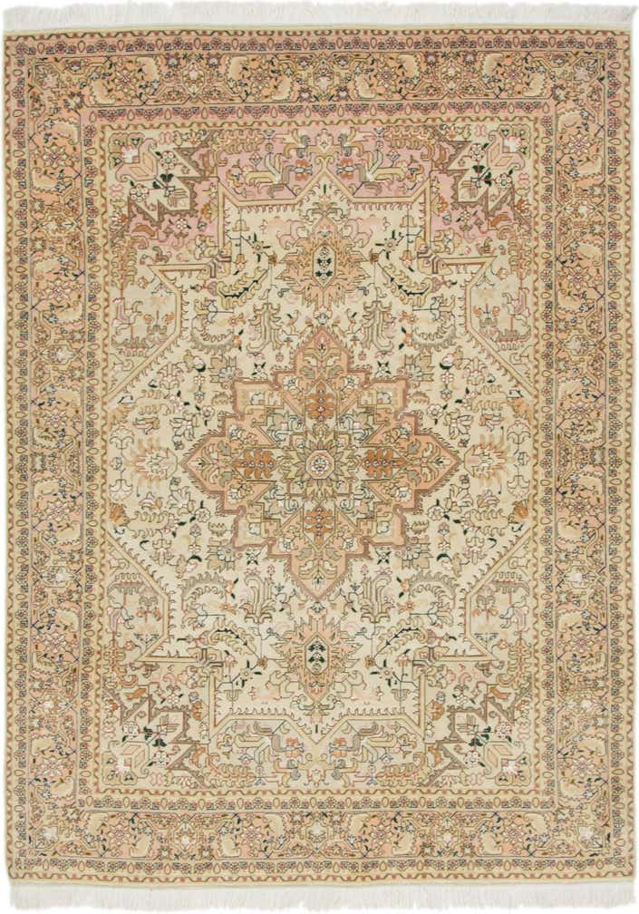5' x 6' 8 Hand Knotted Tabriz Persian Rug