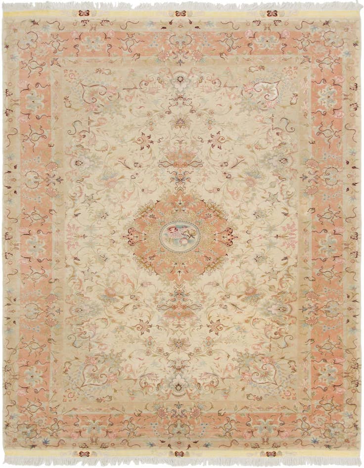 Detail image of 6' 6 x 10' Hand Knotted Tabriz Persian Rug