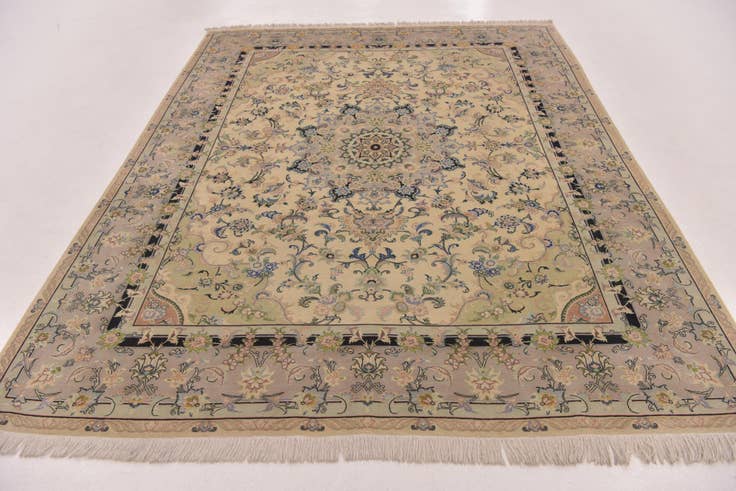 Detail image of 6' 8 x 8' 6 Hand Knotted Tabriz Persian Rug