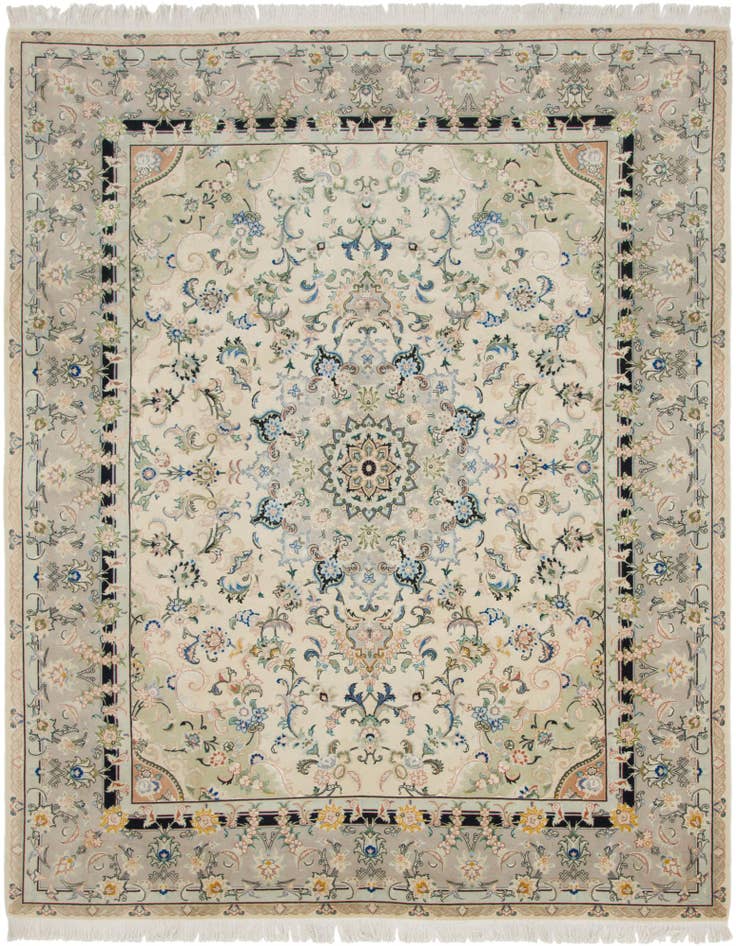 Detail image of 6' 8 x 8' 6 Hand Knotted Tabriz Persian Rug
