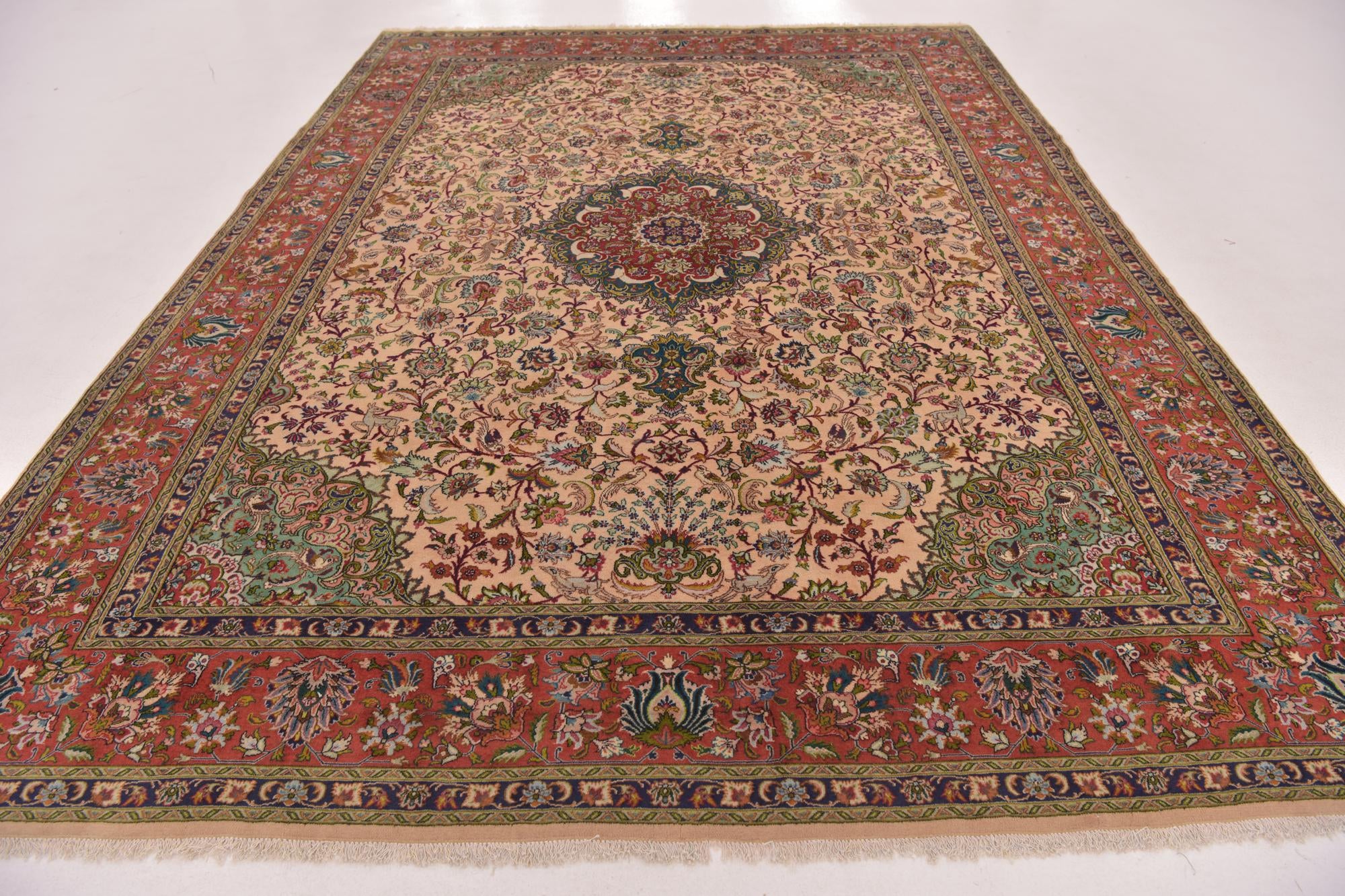 8' x 11' 4 Hand Knotted Tabriz Persian Wool Rug