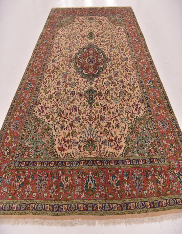 Detail image of 8' x 11' 4 Hand Knotted Tabriz Persian Wool Rug