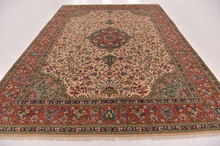 8' x 11' 4 Hand Knotted Tabriz Persian Wool Rug