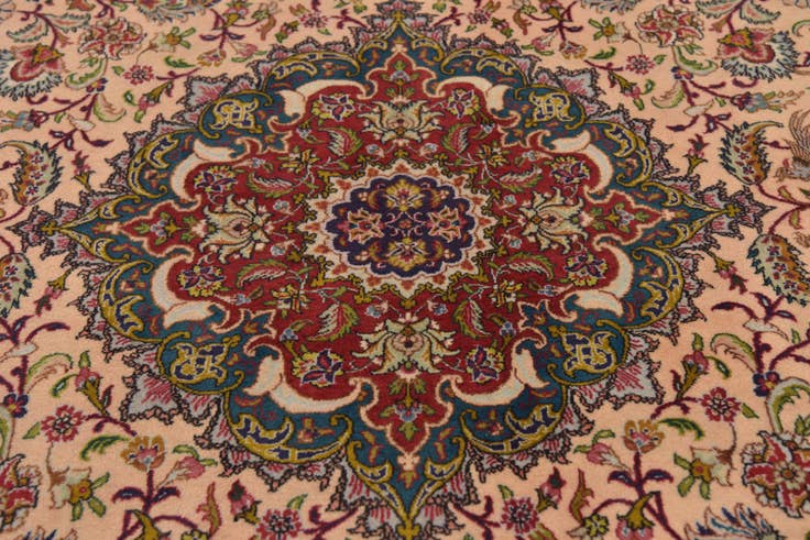 Detail image of 8' x 11' 4 Hand Knotted Tabriz Persian Wool Rug