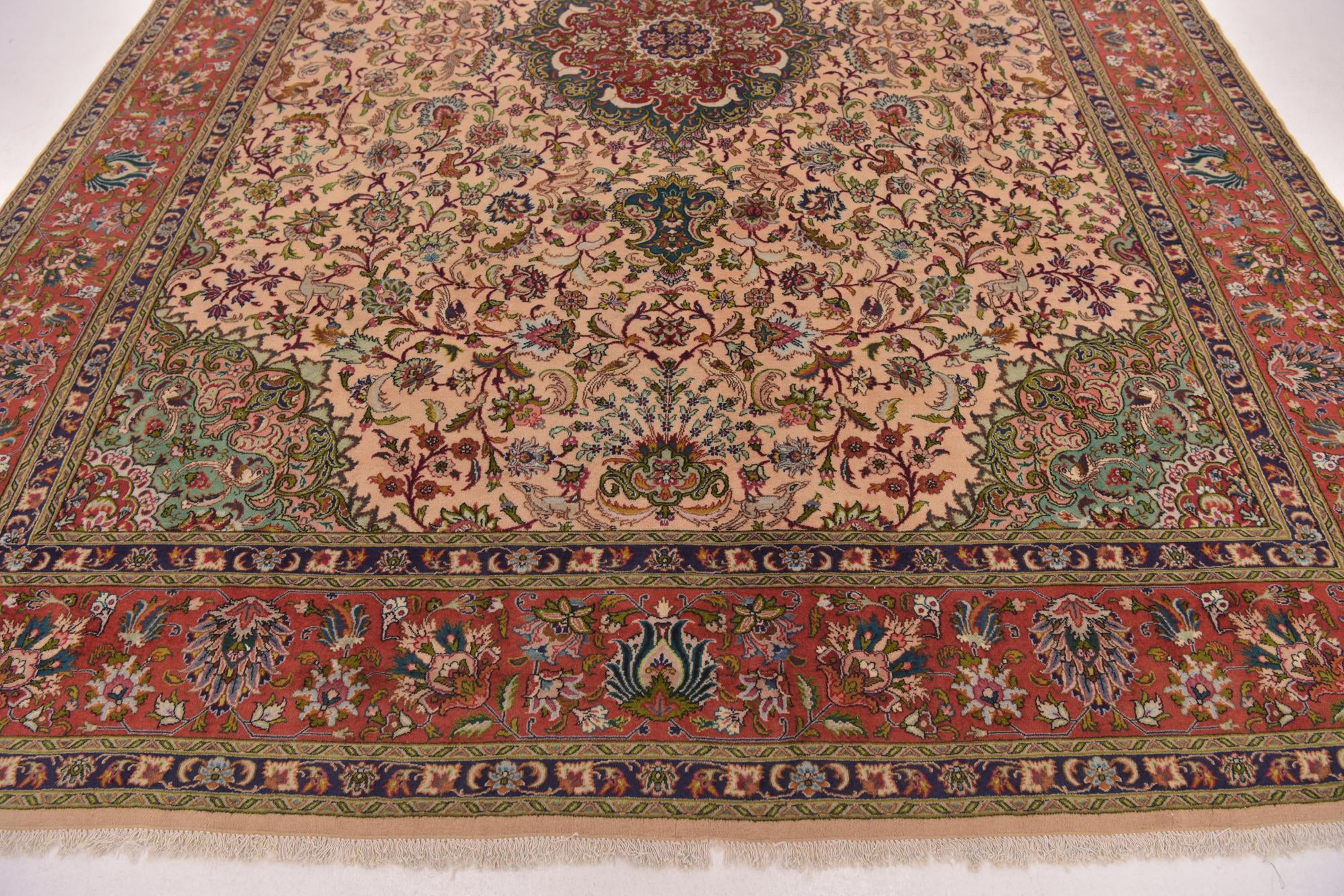 8' x 11' 4 Hand Knotted Tabriz Persian Wool Rug