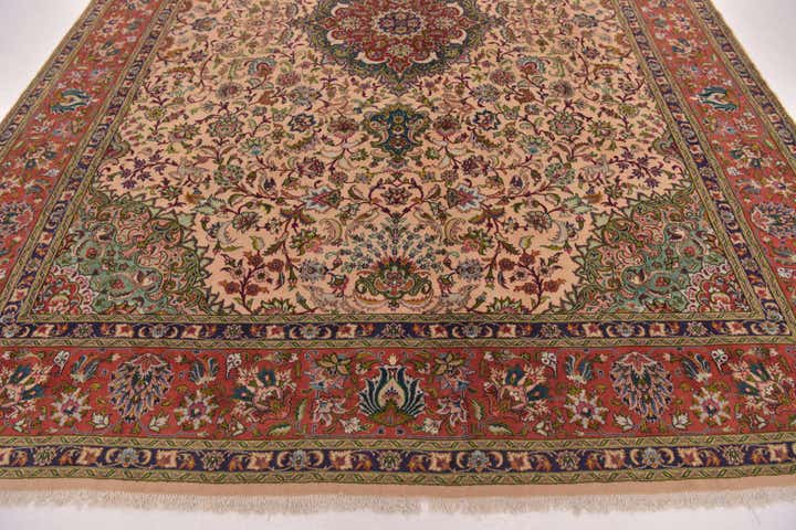 8' x 11' 4 Hand Knotted Tabriz Persian Wool Rug