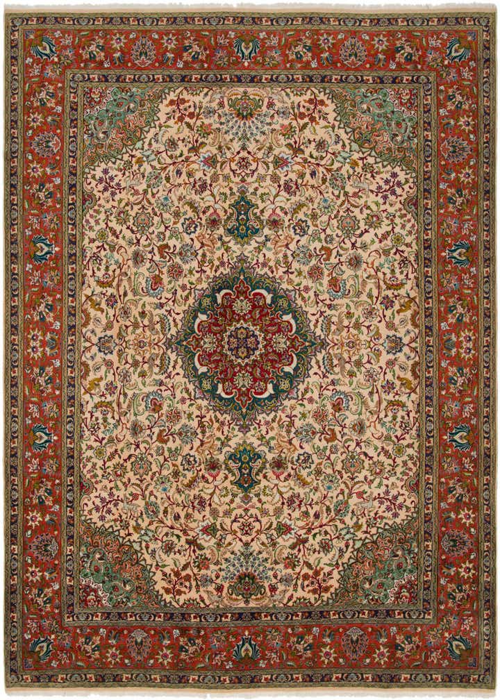 8' x 11' 4 Hand Knotted Tabriz Persian Wool Rug