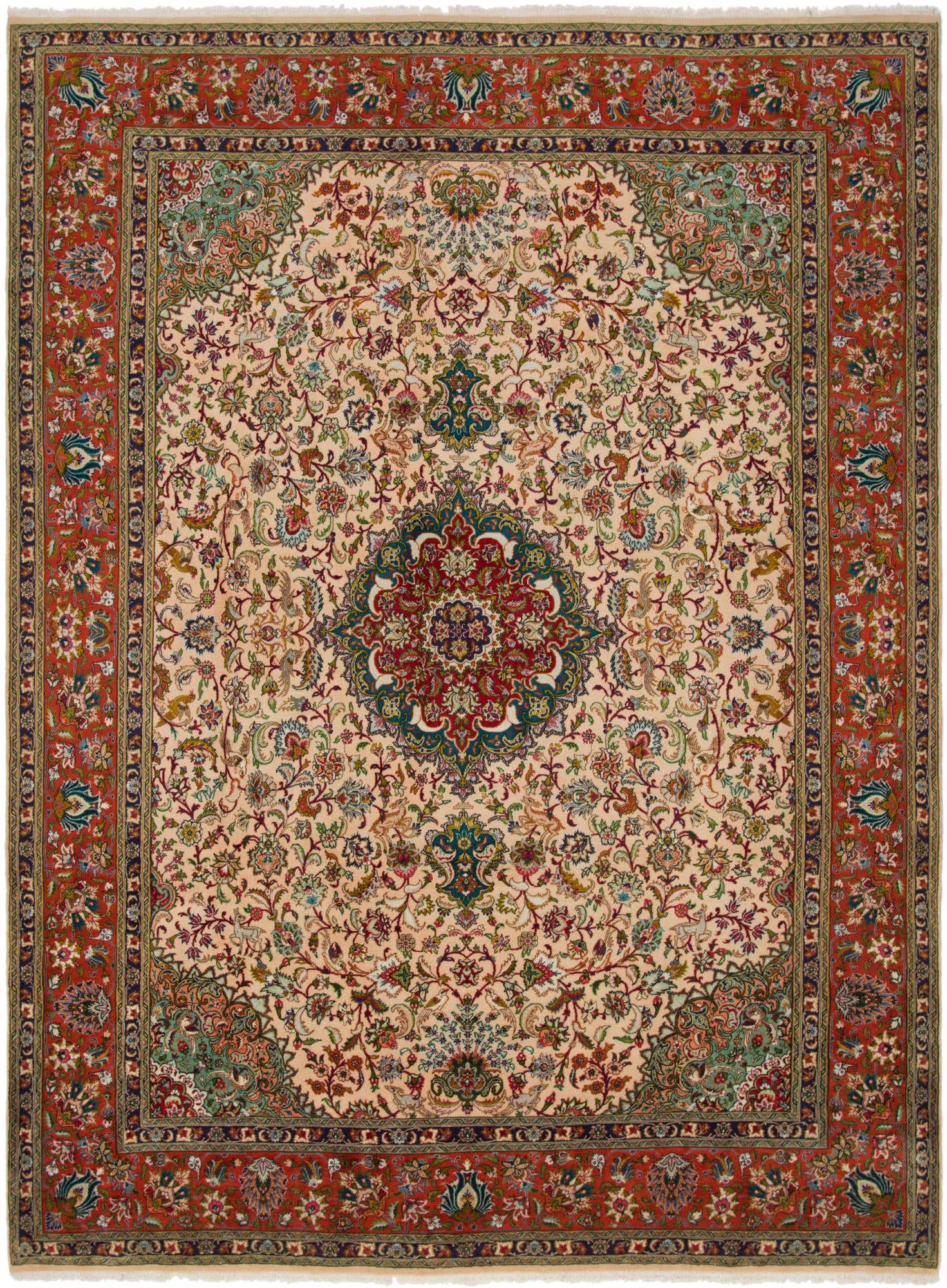 8' x 11' 4 Hand Knotted Tabriz Persian Wool Rug